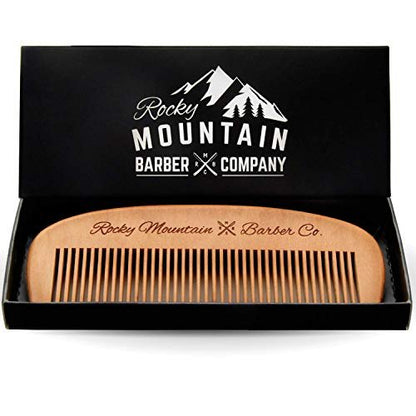 Rocky Mountain Barber Company Holzhaarbürste – Antistatisch & reißfest für Bart, Kopfhaar und Schnurrbart – handgefertigt in Geschenkbox