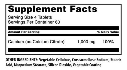 Amazing Formulas Calcium Citrat 1000 mg | Tabletten | Nahrungsergänzungsmittel | Non-GMO | Glutenfrei | Hergestellt in den USA (1 Packung, 240 Stück)