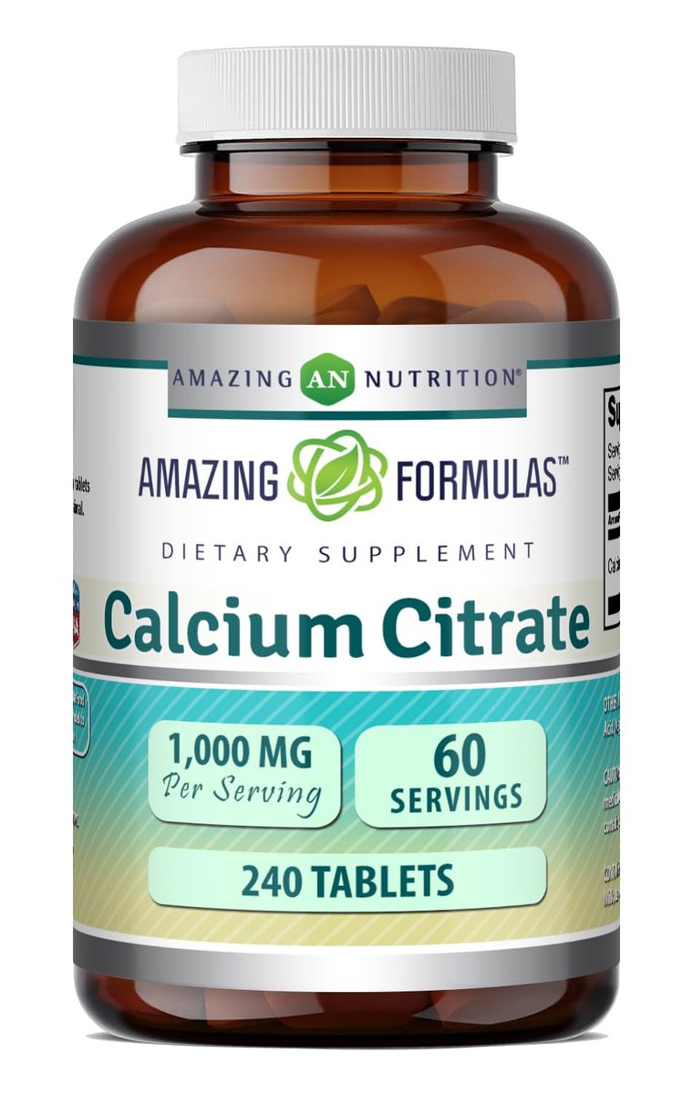 Amazing Formulas Calcium Citrat 1000 mg | Tabletten | Nahrungsergänzungsmittel | Non-GMO | Glutenfrei | Hergestellt in den USA (1 Packung, 240 Stück)