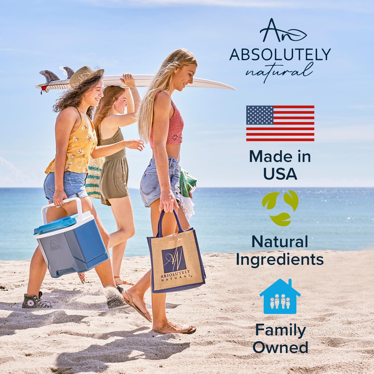 Absolutely Natural 100% Reines Aloe Vera Kühlgel - Lotion gegen Sonnenbrand & Hautausschläge - Premium Sonnenpflege mit Vitamin E & Eukalyptus - 177 ml