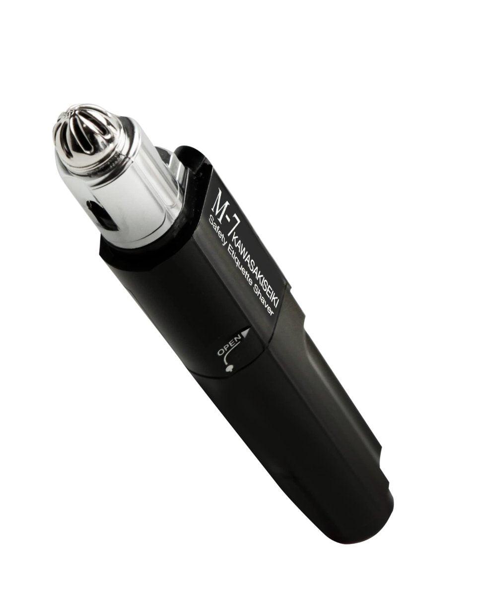 KAWASAKISEIKI M-7 Nasenhaartrimmer – Multifunktionaler Trimmer für Nase, Ohren und Augenbrauen für Männer mit vernickelter sterilisierender Beschichtung und selbstreinigendem wasserresistentem Design – inklusive Reiseetui