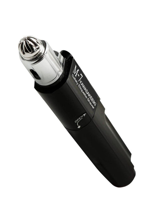 KAWASAKISEIKI M-7 Nasenhaartrimmer – Multifunktionaler Trimmer für Nase, Ohren und Augenbrauen für Männer mit vernickelter sterilisierender Beschichtung und selbstreinigendem wasserresistentem Design – inklusive Reiseetui