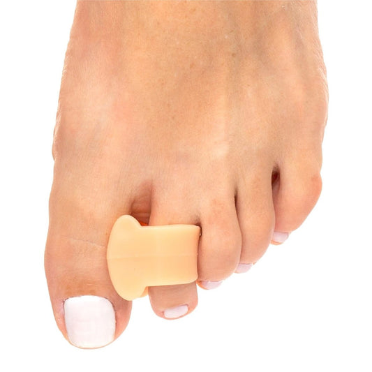 ZenToes Gel Zehenspreizer für überlappende Zehen, Ballenzehen, Großzehenausrichtung, Korrektor und Abstandshalter – 4er Pack (Beige)