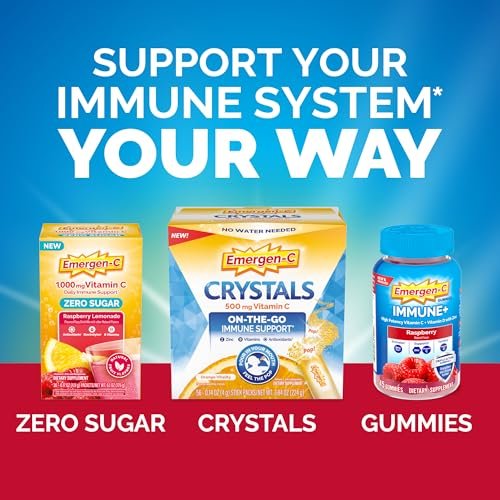 Emergen-C Immune+ Chewable 1000 mg Vitamin C mit Vitamin D – 42 Tabletten, Orange Blast Geschmack