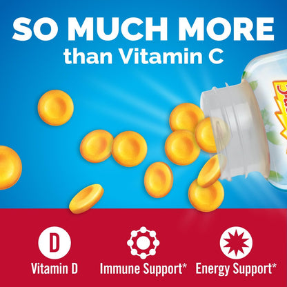 Emergen-C Immune+ Chewable 1000 mg Vitamin C mit Vitamin D – 42 Tabletten, Orange Blast Geschmack