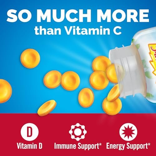 Emergen-C Immune+ Chewable 1000 mg Vitamin C mit Vitamin D – 42 Tabletten, Orange Blast Geschmack