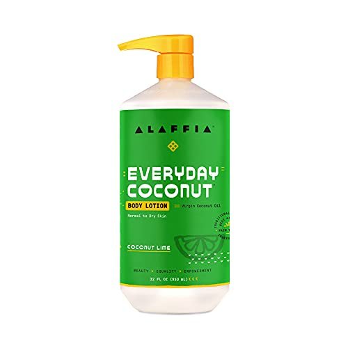 Alaffia Everyday Coconut Feuchtigkeitsspendende Körpermilch für normale bis trockene Haut, Kokos-Limette, 946 ml