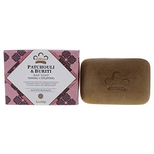 Nubian Heritage Patchouli & Buriti Seife, 5 Unzen – Handgemachte Naturseife mit ätherischen Ölen