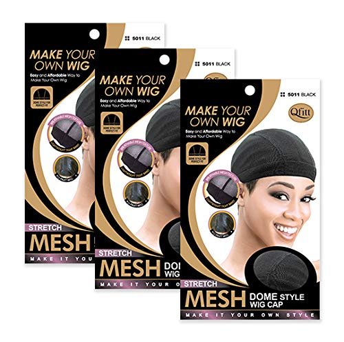 Qfitt (3er Pack) Mesh Dome Style Wig Cap #5011 (3 Stück, Packung mit 1)
