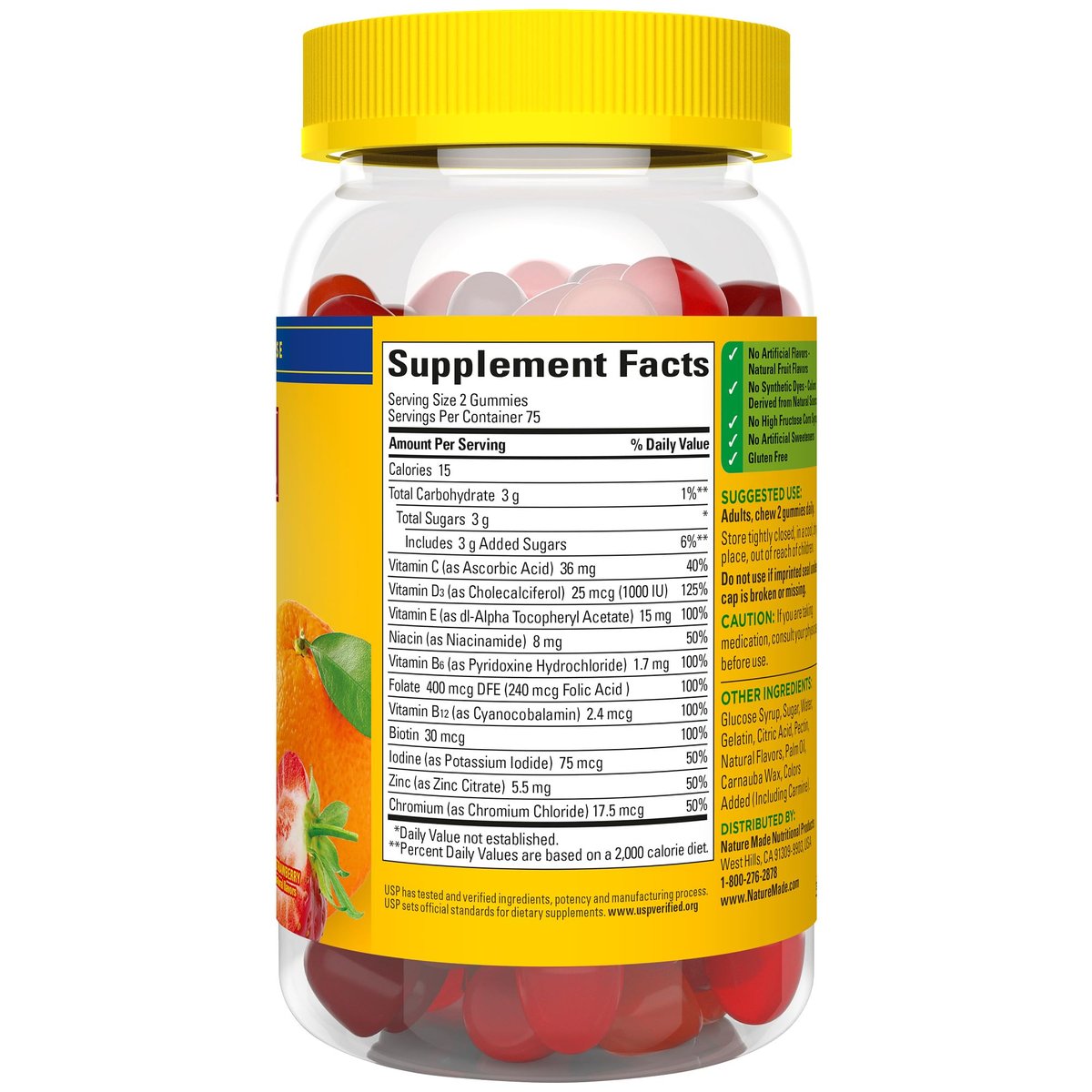 Nature Made Multivitamin Gummies für Männer und Frauen – Tägliche Nährstoffversorgung mit Vitaminen und Mineralstoffen, 150 Gummibärchen, 75 Tage Vorrat