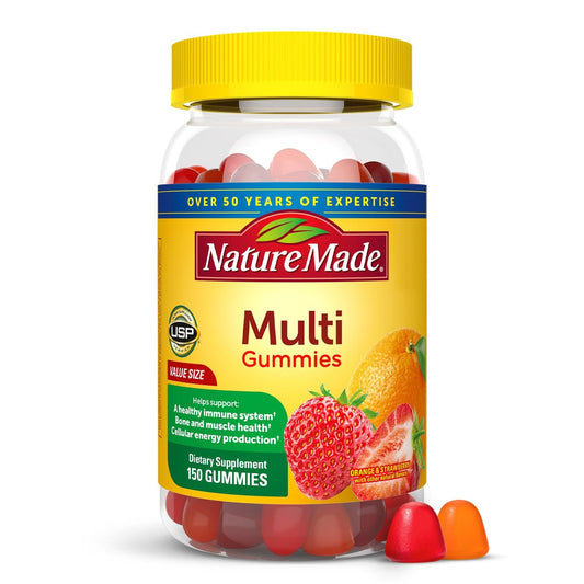 Nature Made Multivitamin Gummies für Männer und Frauen – Tägliche Nährstoffversorgung mit Vitaminen und Mineralstoffen, 150 Gummibärchen, 75 Tage Vorrat