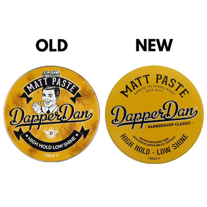 Dapper Dan Matt Paste – Hoher Halt, matter Look, flexibler Stil für Herren, 100 ml