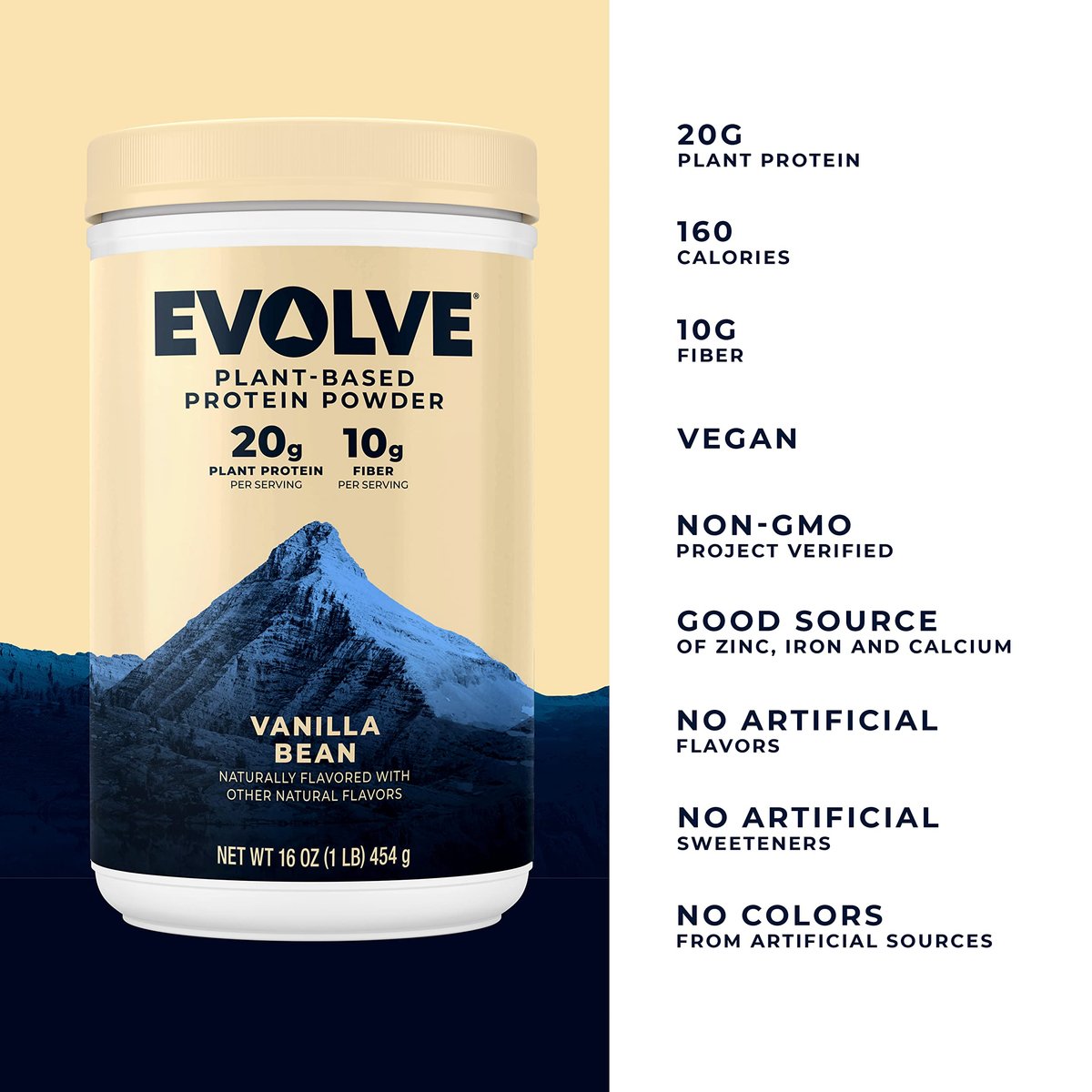 Evolve Protein Pulver, Ideal Vanille, 20g Protein, 1 Pfund