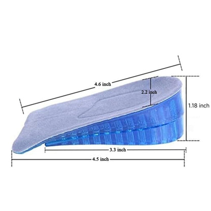 Topwon 1,8 Zoll zweilagige Höhenverstellbare Schuh-Gel-Einlage Blau