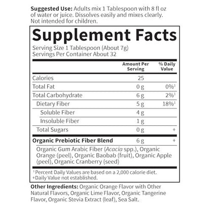 Garden of Life Dr. Formulated Bio-aktives Ballaststoffpulver, Zitrusgeschmack, Präbiotisches Superfood, Ballaststoffergänzung, Verstopfungslösung, Psylliumfrei, 32 Portionen