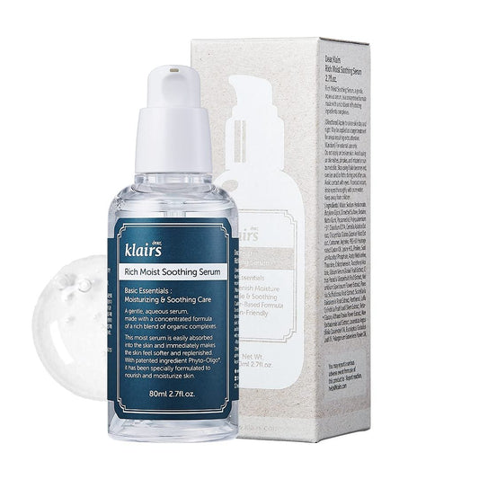 DearKlairs Rich Moist Soothing Serum – Feuchtigkeitsspendendes, kühlendes Serum für die tägliche Hautpflege, 80 ml