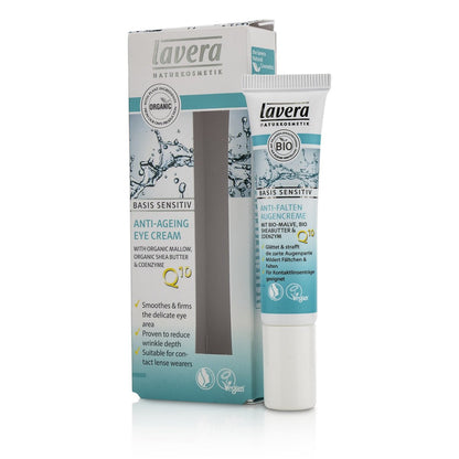 Lavera Basis Sensitiv Anti-Ageing Augencreme – 15 ml natürliche Pflege für die Augenpartie