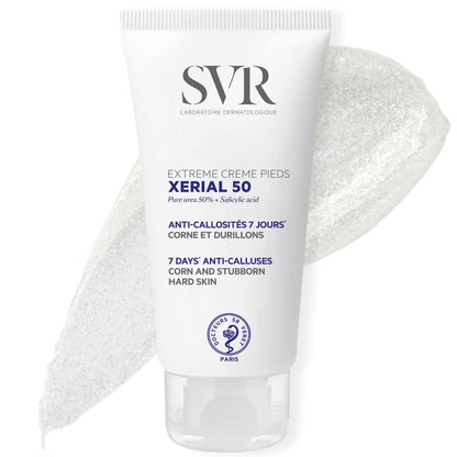 SVR Xerial 50 Extreme Fußgel mit Salicylsäure & 50% reinem Harnstoff – Für extrem trockene, rissige, raue und verhärtete Haut, Neigung zu Hühneraugen und Hornhaut – 50 ml