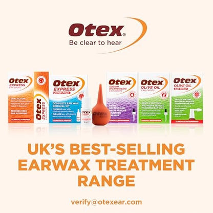 Otex Olivenöl Ohrentropfen zur natürlichen, sanften Entfernung von übermäßigem, verhärtetem Ohrenschmalz – Flasche mit Tropfer, 10 ml (1er Pack)