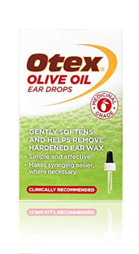 Otex Olivenöl Ohrentropfen zur natürlichen, sanften Entfernung von übermäßigem, verhärtetem Ohrenschmalz – Flasche mit Tropfer, 10 ml (1er Pack)