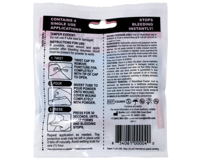WoundSeal Topisches Pulver zur Wundversorgung – Erste Hilfe bei Schnittwunden, Schürfwunden und Abschürfungen – Einzeldosis, 4 Stück (Verpackung kann variieren)