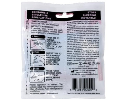 WoundSeal Topisches Pulver zur Wundversorgung – Erste Hilfe bei Schnittwunden, Schürfwunden und Abschürfungen – Einzeldosis, 4 Stück (Verpackung kann variieren)