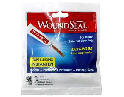 WoundSeal Topisches Pulver zur Wundversorgung – Erste Hilfe bei Schnittwunden, Schürfwunden und Abschürfungen – Einzeldosis, 4 Stück (Verpackung kann variieren)