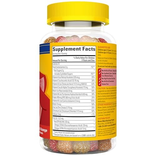 Nature Made Kids First Multivitamin mit Omega-3 – Gummy Multivitamine für Kinder mit Vitaminen und Mineralstoffen, 70 Gummis
