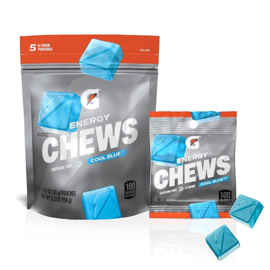 Gatorade Energy Chews Cool Blue – Koffeinfrei, mit B12, 100 Kalorien, 5er-Pack