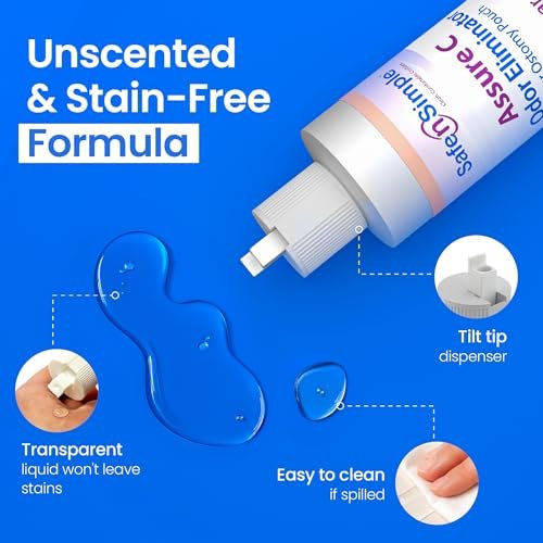 Safe n' Simple Assure C - Klarer Gleitender Stomiebeutel Deodorant - Kolostomiebeutel Geruchsentferner - Kolostomie-Deodorizer-Schmiermittel - 236 ml Flasche
