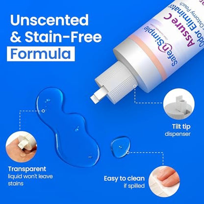 Safe n' Simple Assure C - Klarer Gleitender Stomiebeutel Deodorant - Kolostomiebeutel Geruchsentferner - Kolostomie-Deodorizer-Schmiermittel - 236 ml Flasche