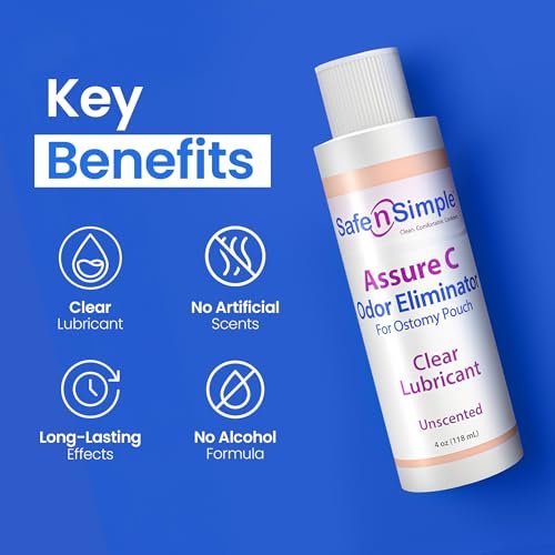 Safe n' Simple Assure C - Klarer Gleitender Stomiebeutel Deodorant - Kolostomiebeutel Geruchsentferner - Kolostomie-Deodorizer-Schmiermittel - 236 ml Flasche