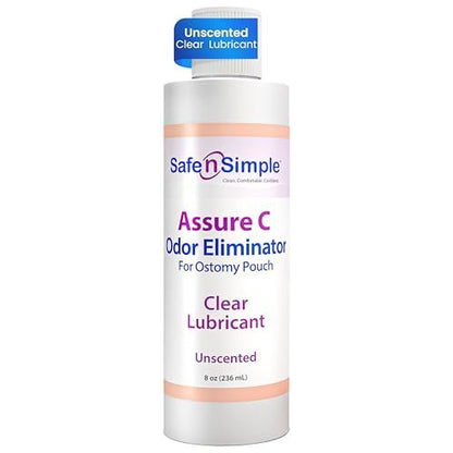 Safe n' Simple Assure C - Klarer Gleitender Stomiebeutel Deodorant - Kolostomiebeutel Geruchsentferner - Kolostomie-Deodorizer-Schmiermittel - 236 ml Flasche