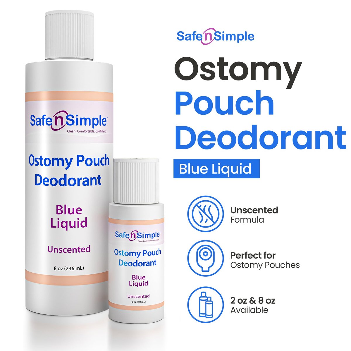 Safe n' Simple Stomabeutel-Deodorant – Geruchsneutralisierer für Kolostomiebeutel, 60 ml Tropfen