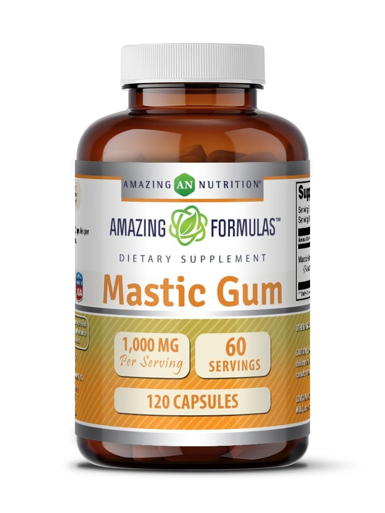 Amazing Formulas Mastic Gum Kapseln 1000 mg pro Portion 120 Kapseln | Non-GMO | Glutenfrei | Hergestellt in den USA