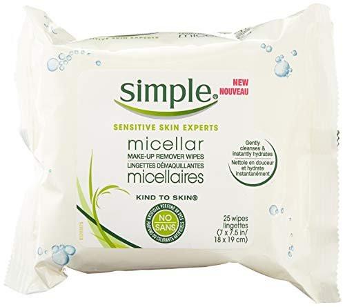 Simple Mizellen-Reinigungstücher, 25 Stück (Packung mit 6) – Sanfte Gesichtsreinigung für empfindliche Haut