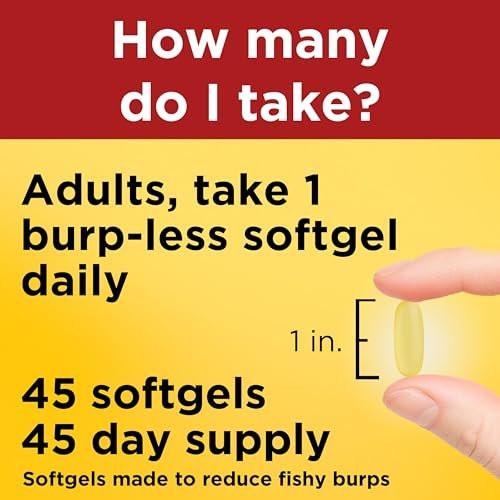 Nature Made Extra Strength Omega 3 Fischöl Kapseln 1400 mg, 45 Weichkapseln – Nahrungsergänzung für Herz, Gehirn, Augen und Stimmung