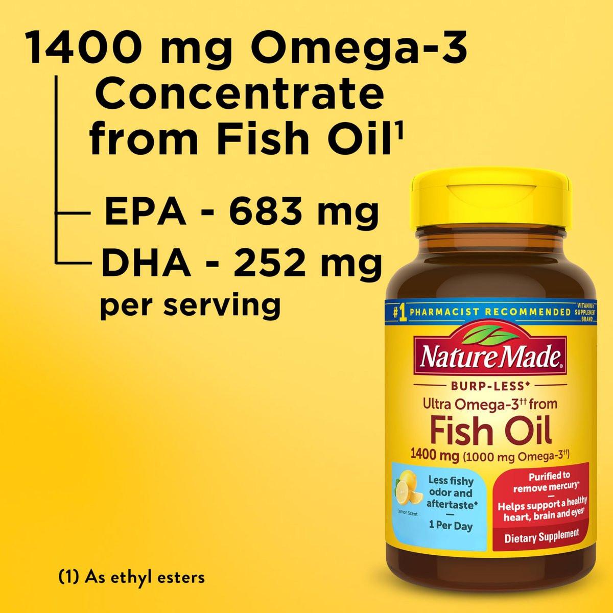 Nature Made Extra Strength Omega 3 Fischöl Kapseln 1400 mg, 45 Weichkapseln – Nahrungsergänzung für Herz, Gehirn, Augen und Stimmung
