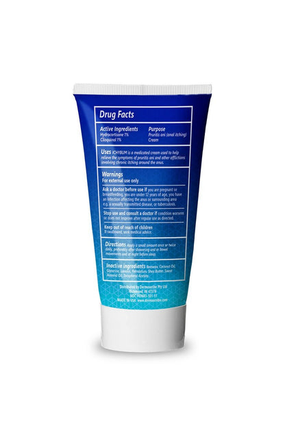 Dermoscribe Ichybum Anal Juckreiz Creme - Hämorrhoiden Juckreiz Creme bei chronischem Juckreiz, Hämorrhoiden & Fußpilz, mit Hydrocortison & Clioquinol, 28g