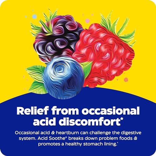 Enzymedica Acid Soothe Kautabletten – Linderung von Sodbrennen und Verdauungsstörungen, Stärkung der Magenschleimhaut, Vegan, Non-GMO, 60 Tabletten