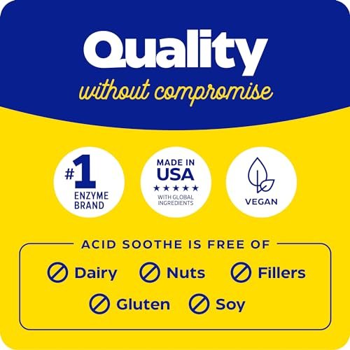 Enzymedica Acid Soothe Kautabletten – Linderung von Sodbrennen und Verdauungsstörungen, Stärkung der Magenschleimhaut, Vegan, Non-GMO, 60 Tabletten