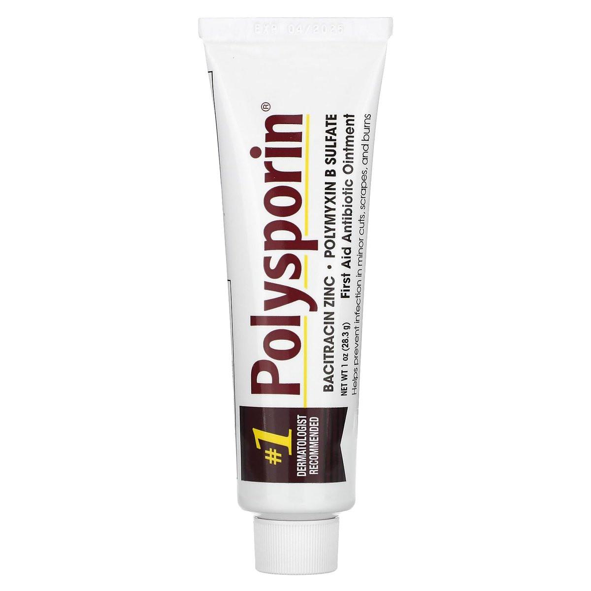 Polysporin Erste Hilfe Antibiotika-Salbe mit Bacitracin Zink & Polymyxin B Sulfat – Infektionsschutz & Wundpflege, Neomycin-frei, Reisegröße, 28 g