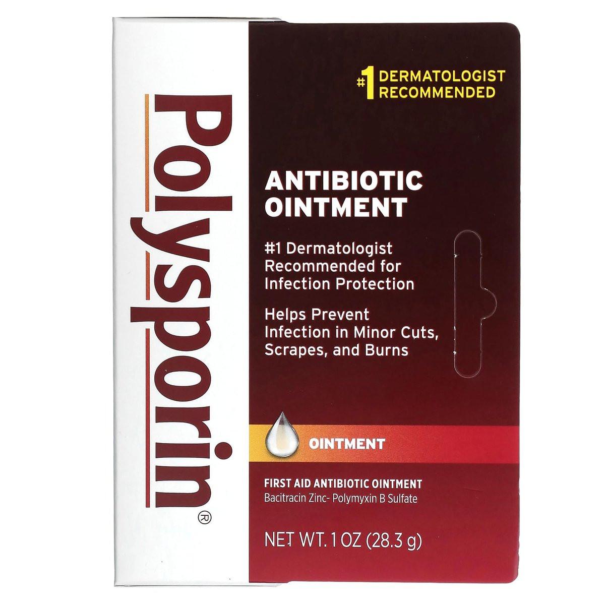 Polysporin Erste Hilfe Antibiotika-Salbe mit Bacitracin Zink & Polymyxin B Sulfat – Infektionsschutz & Wundpflege, Neomycin-frei, Reisegröße, 28 g