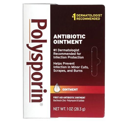 Polysporin Erste Hilfe Antibiotika-Salbe mit Bacitracin Zink & Polymyxin B Sulfat – Infektionsschutz & Wundpflege, Neomycin-frei, Reisegröße, 28 g