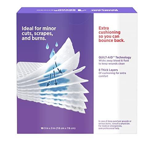 Band-Aid Marke Cushion Care Nicht haftende Wundauflagen, einzeln verpackt, Mittel, 7,5 x 7,5 cm, 10 Stück