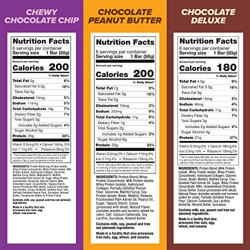 Pure Protein Riegel, Proteinriegel, High Protein, Nährstoffreicher Snack für Energie, Zuckerarm, Glutenfrei, Sortenpaket, 50g, 18er Pack