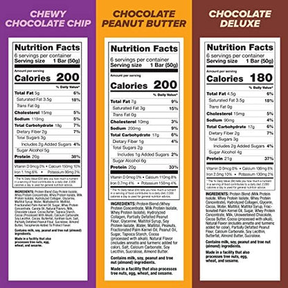 Pure Protein Riegel, Proteinriegel, High Protein, Nährstoffreicher Snack für Energie, Zuckerarm, Glutenfrei, Sortenpaket, 50g, 18er Pack