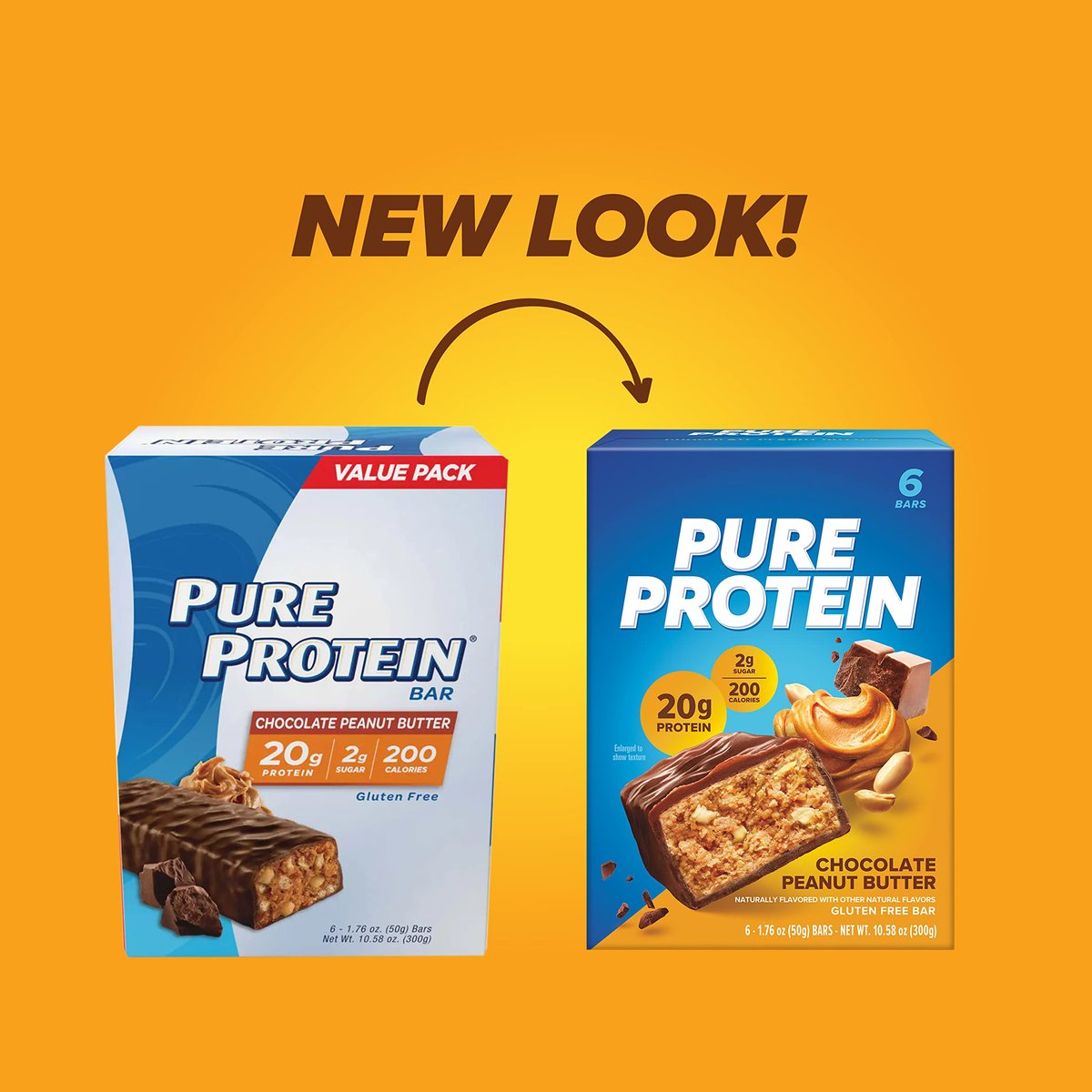 Pure Protein Riegel, Proteinriegel, High Protein, Nährstoffreicher Snack für Energie, Zuckerarm, Glutenfrei, Sortenpaket, 50g, 18er Pack