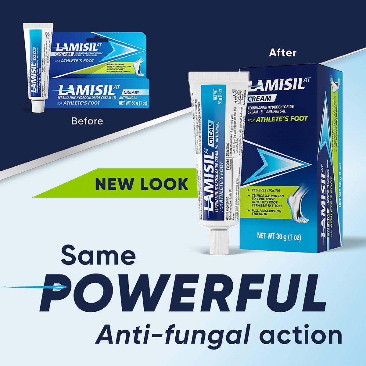 Lamisil Athlete's Foot Creme, 1-Wochen-Behandlung, verschreibungspflichtige Stärke Terbinafinhydrochlorid, schnelle Symptomlinderung, heilt die meisten Fußpilzerkrankungen, 30 g (1 oz) - 1 Packung