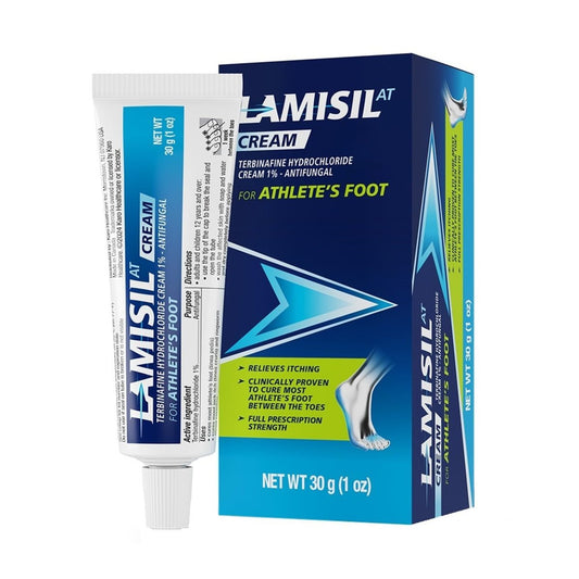 Lamisil Athlete's Foot Creme, 1-Wochen-Behandlung, verschreibungspflichtige Stärke Terbinafinhydrochlorid, schnelle Symptomlinderung, heilt die meisten Fußpilzerkrankungen, 30 g (1 oz) - 1 Packung